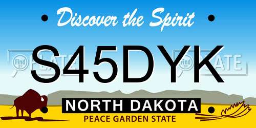S45DYK North Dakota License Plate