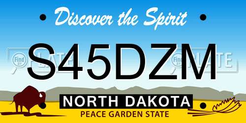 S45DZM North Dakota License Plate