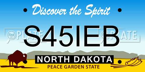 S45IEB North Dakota License Plate