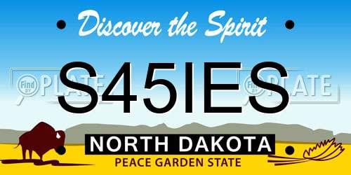 S45IES North Dakota License Plate