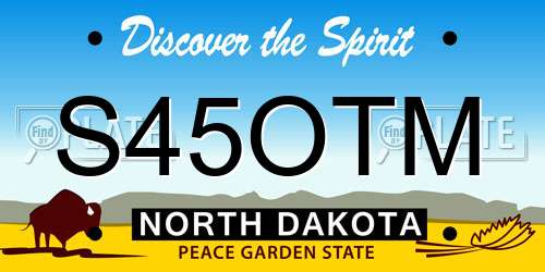 S45OTM North Dakota License Plate