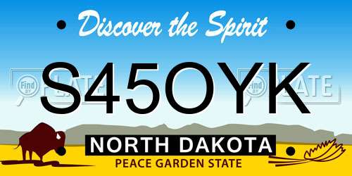 S45OYK North Dakota License Plate