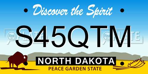 S45QTM North Dakota License Plate