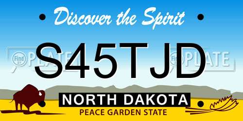 S45TJD North Dakota License Plate