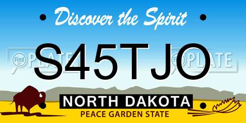 S45TJO North Dakota License Plate