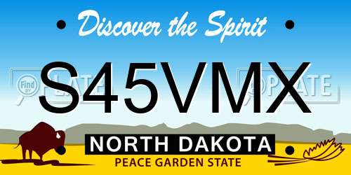 S45VMX North Dakota License Plate