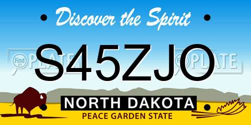 S45ZJO North Dakota License Plate
