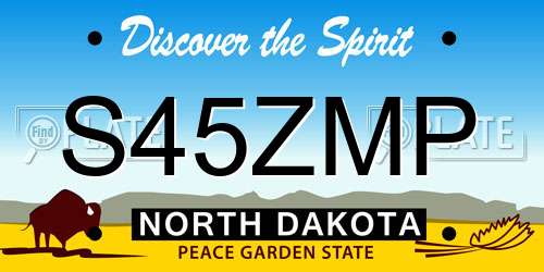 S45ZMP North Dakota License Plate