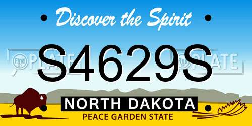 S4629S North Dakota License Plate