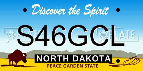 S46GCL North Dakota License Plate