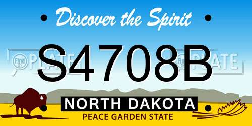 S4708B North Dakota License Plate