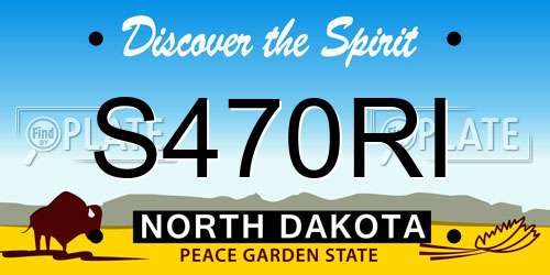 S470RI North Dakota License Plate