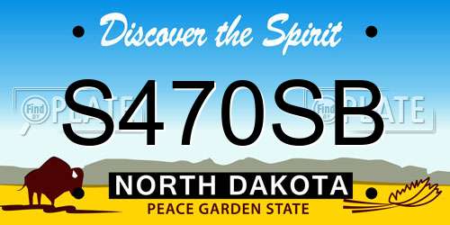 S470SB North Dakota License Plate