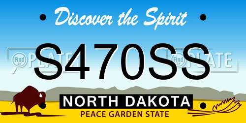 S470SS North Dakota License Plate