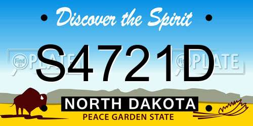 S4721D North Dakota License Plate
