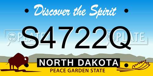 S4722Q North Dakota License Plate