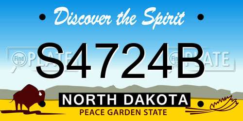 S4724B North Dakota License Plate