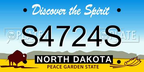 S4724S North Dakota License Plate