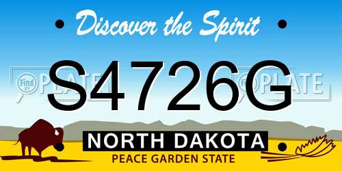 S4726G North Dakota License Plate