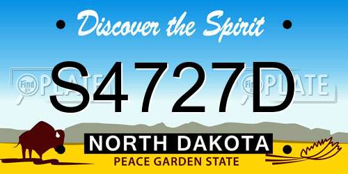 S4727D North Dakota License Plate