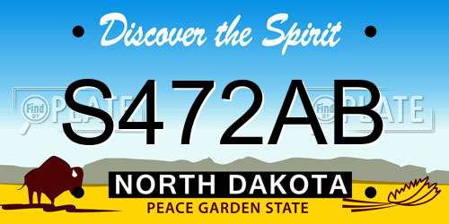 S472AB North Dakota License Plate