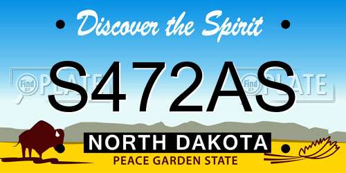 S472AS North Dakota License Plate