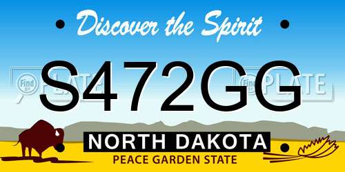 S472GG North Dakota License Plate