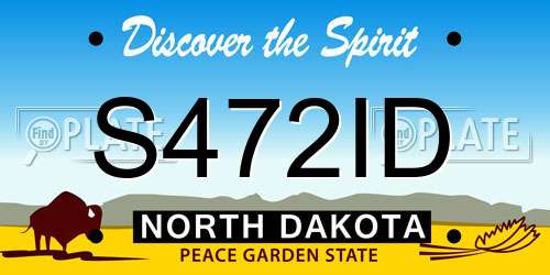 S472ID North Dakota License Plate