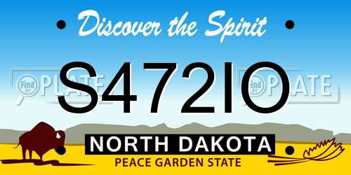 S472IO North Dakota License Plate