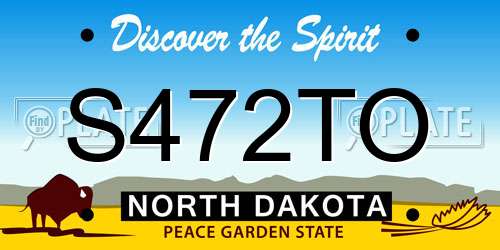 S472TO North Dakota License Plate