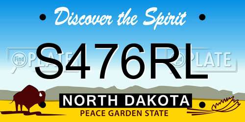 S476RL North Dakota License Plate