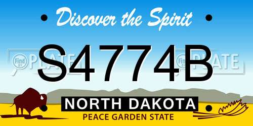 S4774B North Dakota License Plate