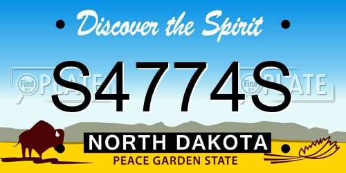 S4774S North Dakota License Plate