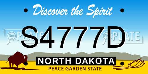 S4777D North Dakota License Plate
