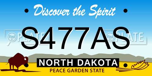 S477AS North Dakota License Plate