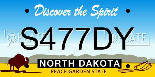 S477DY North Dakota License Plate