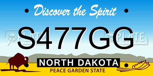 S477GG North Dakota License Plate