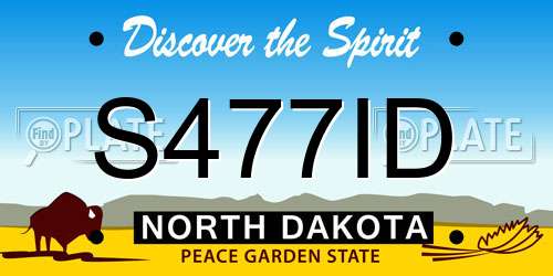 S477ID North Dakota License Plate