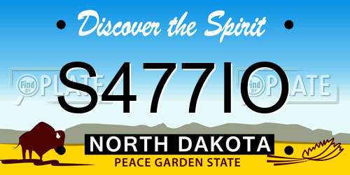 S477IO North Dakota License Plate