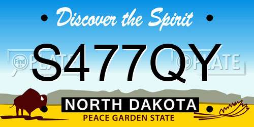 S477QY North Dakota License Plate