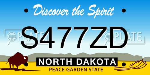 S477ZD North Dakota License Plate