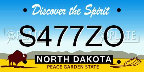 S477ZO North Dakota License Plate