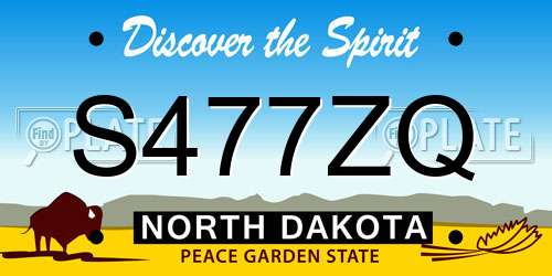 S477ZQ North Dakota License Plate