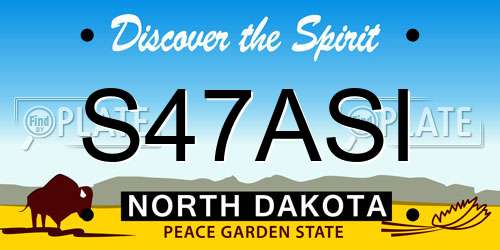 S47ASI North Dakota License Plate