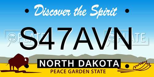 S47AVN North Dakota License Plate