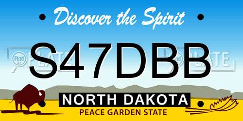 S47DBB North Dakota License Plate