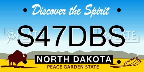 S47DBS North Dakota License Plate