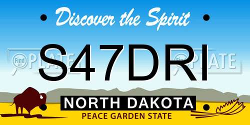S47DRI North Dakota License Plate