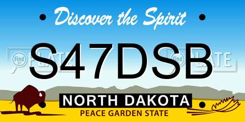 S47DSB North Dakota License Plate