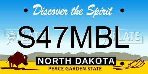 S47MBL North Dakota License Plate